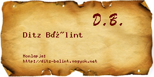 Ditz Bálint névjegykártya