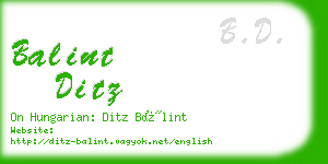 balint ditz business card